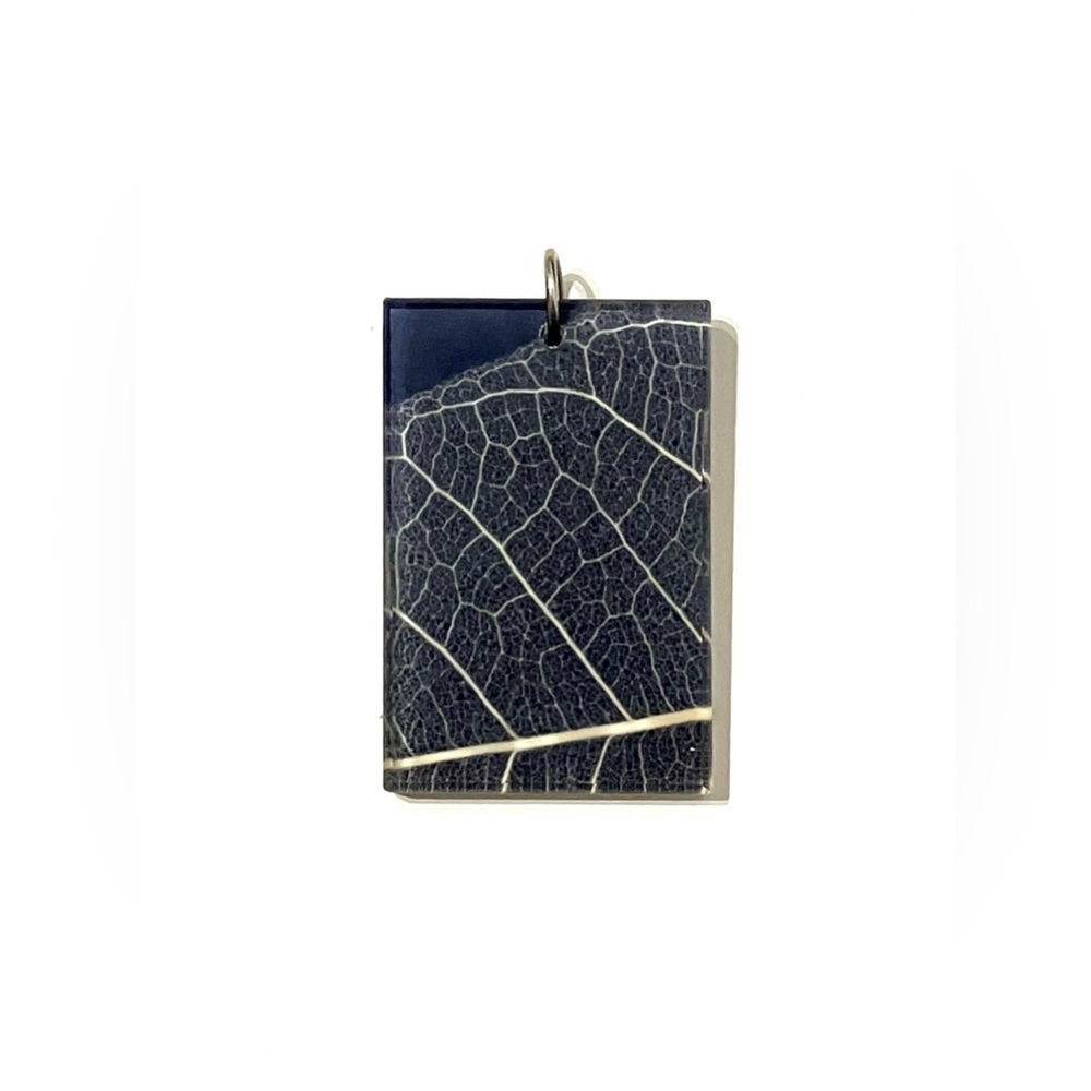 Resin Leaf Imprint Rectangle Pendant